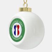 Franse engel kerstvlag gepersonaliseerd keramische bal ornament (Rechts)