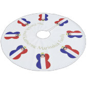 Franse engelenvlag Kerstmis Fleece Kerstboom Rok (Gekanteld)