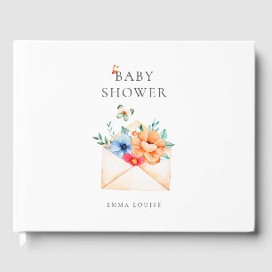 Franse envelop met bloemen gastenboek