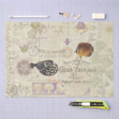 Franse ephemera Art Nouveau Flower Fish Tissuepapier (Craft)