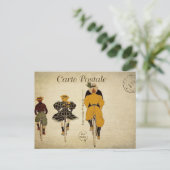  Franse Ephemera familie samen fietsen Briefkaart (Staand voorkant)