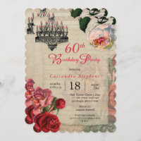  Franse Ephemera Floral 60th Birthday Party