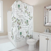 Franse Ephemera Morning Glory Flowers Douchegordijn (In situ)