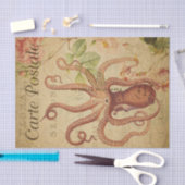 Franse ephemera Octopus Squid roze Roses ontkoppel Tissuepapier (Craft)