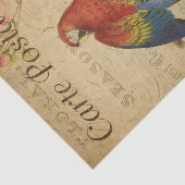 Franse ephemera Red Yellow Macaw Floral ontleedpag Tissuepapier (Detail)