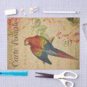 Franse ephemera Red Yellow Macaw Floral ontleedpag Tissuepapier (Craft)