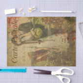 Franse ephemera Romantic Couple Floral Decoupage Tissuepapier (Craft)