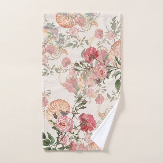 Franse Ephemera Roos Nautilus Shell Bath Bad Handdoek (Handdoek)