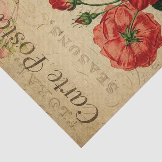 Franse ephemera roze roze rozen ontkoppeling tissuepapier (Detail)