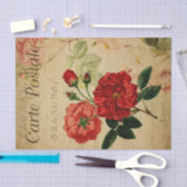 Franse ephemera roze roze rozen ontkoppeling tissuepapier (Craft)