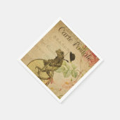 Franse esphemera Frog Riding Bicycle Servet (Hoek)