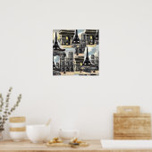 -Franse estuel voor treincollage voor Parijs Poster (Keuken)