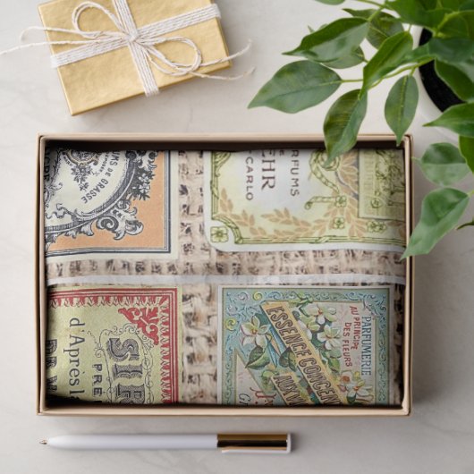 Franse etiketten tissuepapier (Geschenk)