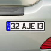 Franse Euro License Bord White Bumpersticker (Op auto)