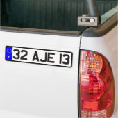 Franse Euro License Bord White Bumpersticker (Op Truck)