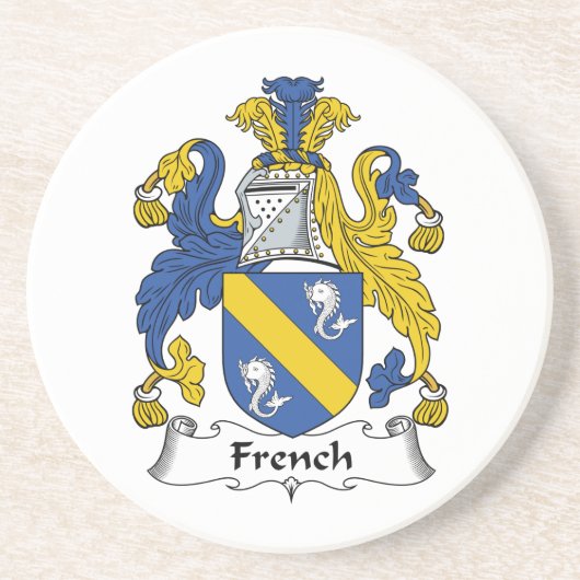Franse Familie Crest Zandsteen Onderzetter (Voorkant)