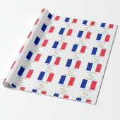 Franse familienaam Joyeux Noël Vlag en Sneeuwvlok Cadeaupapier (Uitgerold)