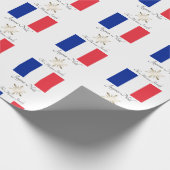Franse familienaam Joyeux Noël Vlag en Sneeuwvlok Cadeaupapier (Hoek)