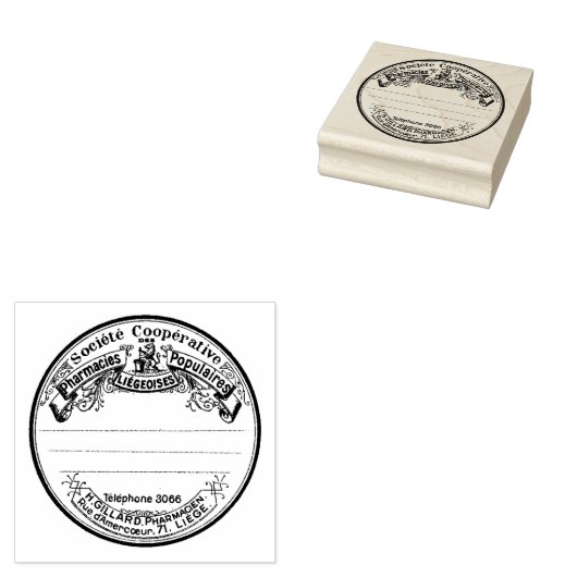 Franse  Farmacie Rubber Kunststempel Rubberstempel (Gestempeld)