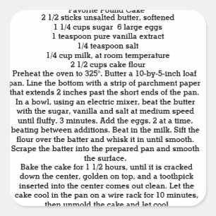 Franse favoriete Pound Cake stickers