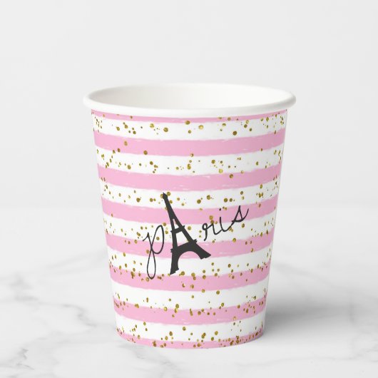 Franse feestversieringen | Papierkop Papieren Bekers (Achterkant)