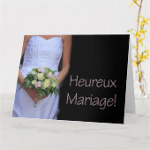 franse felicitatie op trouwdag kaart (Gele Bloem)