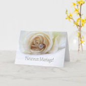 franse felicitaties voor trouwdag kaart (Gele Bloem)