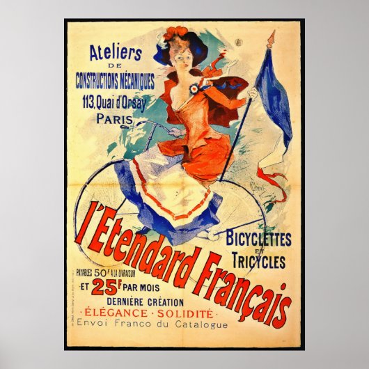  Franse fiets 1891 Poster (Voorkant)