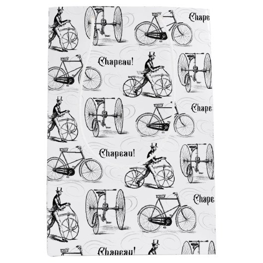  Franse fietsers Funny Medium Cadeauzakje (Voorkant)