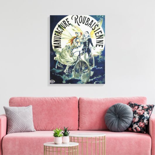 Franse fietsreclame Canvas Afdruk (Insitu (Woonkamer))