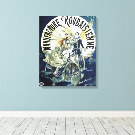 Franse fietsreclame Canvas Afdruk (Insitu (Houten vloer))