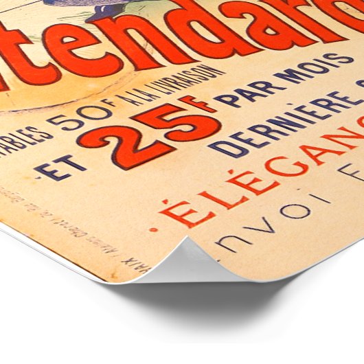 Franse fietsvrouw  kunst afdrukken poster (Hoek)