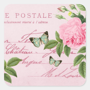 Franse  flacon met roze roze roze roze vierkante sticker