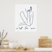 Franse flair: C'est la Vie Poster (Keuken)