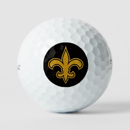 Franse Fleur De Lis Goud en Zwart Golfballen (Voorkant)
