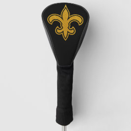 Franse Fleur De Lis Goud en Zwarte Driver Golfheadcover