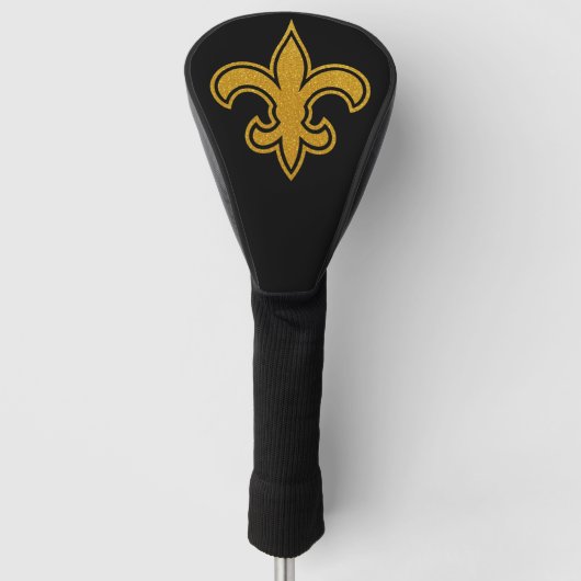 Franse Fleur De Lis Goud en Zwarte Driver Golfheadcover (Voorkant)