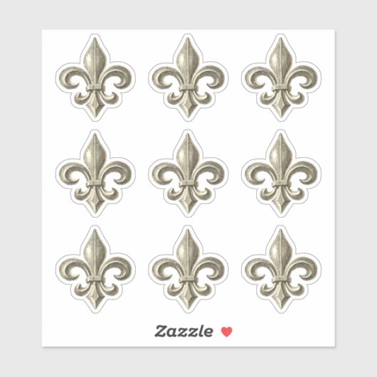 Franse Fleur de Lis Invitation Sticker (Vel)