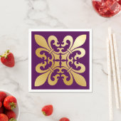 Franse Fleur de Lis symboliseert Paarse Servet (Insitu)