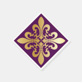Franse Fleur de Lis symboliseert Paarse Servet (Hoek)