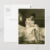 Franse Flirt -  Pinup Briefkaart (Voorkant / Achterkant)