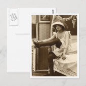 Franse Flirt -  Pinup Briefkaart (Voorkant / Achterkant)