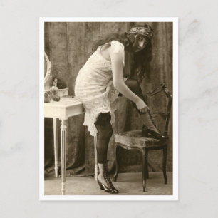 Franse Flirt -  Pinup Briefkaart