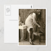 Franse Flirt -  Pinup Briefkaart (Voorkant / Achterkant)