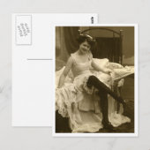 Franse Flirt -  Pinup Briefkaart (Voorkant / Achterkant)