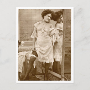 Franse Flirt -  Pinup Briefkaart