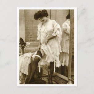 Franse Flirt -  Pinup Briefkaart