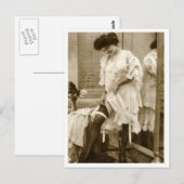 Franse Flirt -  Pinup Briefkaart (Voorkant / Achterkant)