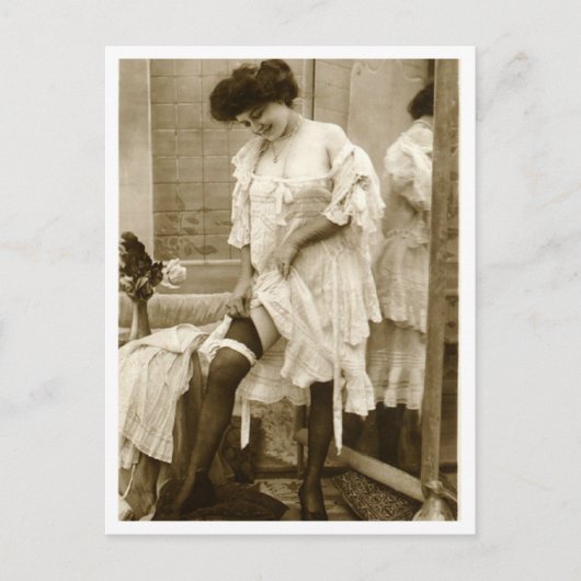 Franse Flirt -  Pinup Briefkaart (Voorkant)