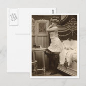Franse Flirt -  Pinup Briefkaart (Voorkant / Achterkant)